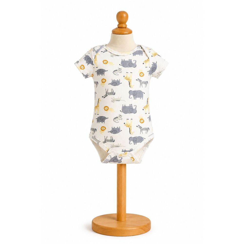 Le Top Bébé Safari Animal Print Short Sleeve Bodysuit 3–6 Months